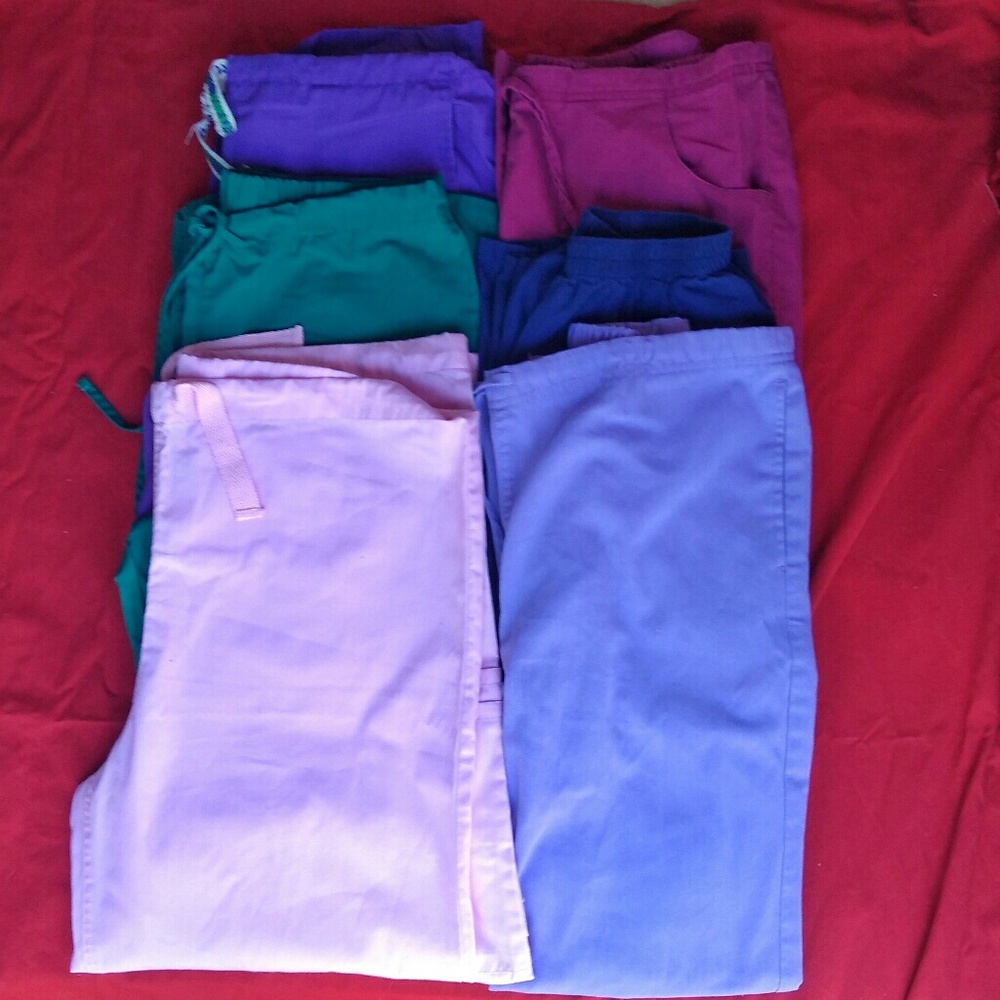6 scrub uniform bottoms